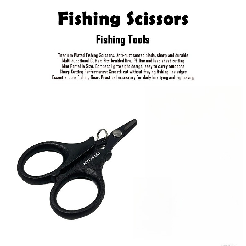 Fishing Line Cutter - 1Pc Titanium Coated Rustproof Fishing Scissors